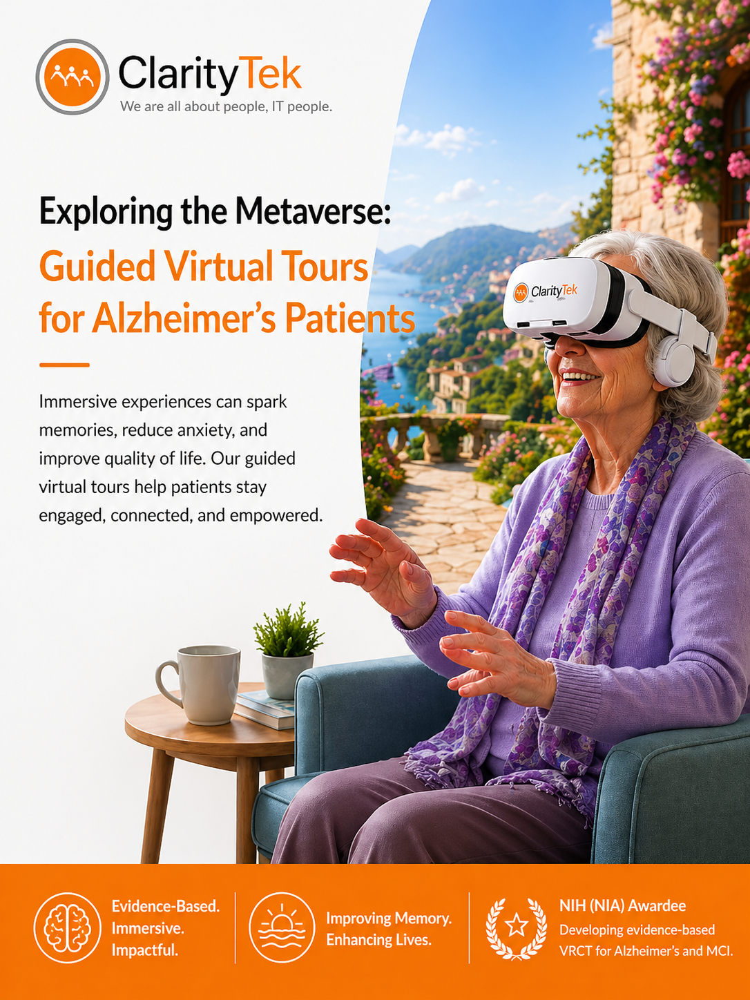 Virtual Reality Cognitive Therapy session for cognitive impairment